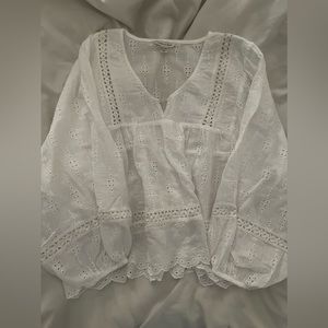 American Eagle Flowy White Blouse